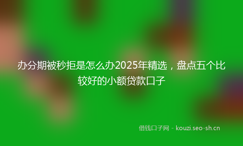 办分期被秒拒是怎么办2025年精选,盘点五个比较好的小额贷款口子