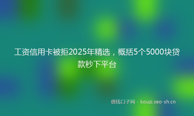 工资信用卡被拒2025年精选,概括5个5000块贷款秒下平台