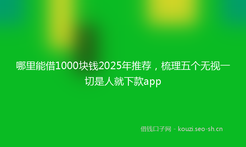 哪里能借1000块钱2025年推荐，梳理五个无视一切是人就下款app