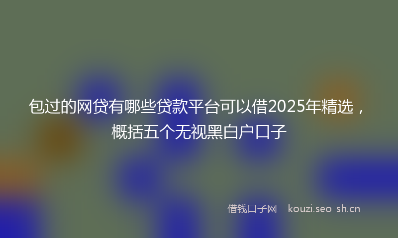 包过的网贷有哪些贷款平台可以借2025年精选，概括五个无视黑白户口子