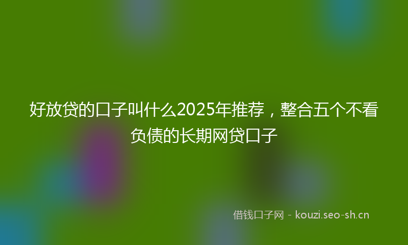 好放贷的口子叫什么2025年推荐，整合五个不看负债的长期网贷口子