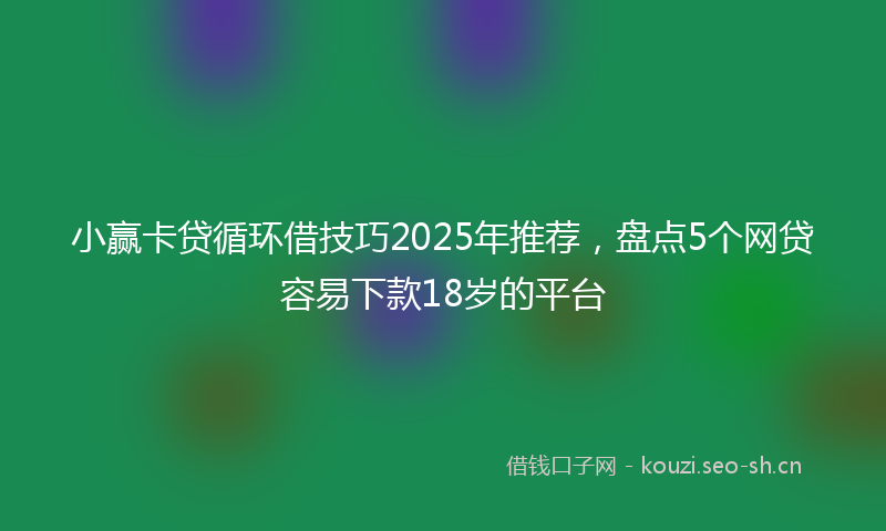 小赢卡贷循环借技巧2025年推荐，盘点5个网贷容易下款18岁的平台