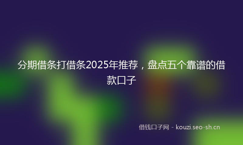 分期借条打借条2025年推荐，盘点五个靠谱的借款口子