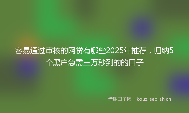 容易通过审核的网贷有哪些2025年推荐，归纳5个黑户急需三万秒到的的口子