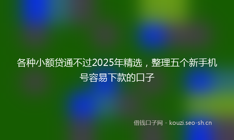 各种小额贷通不过2025年精选,整理五个新手机号容易下款的口子