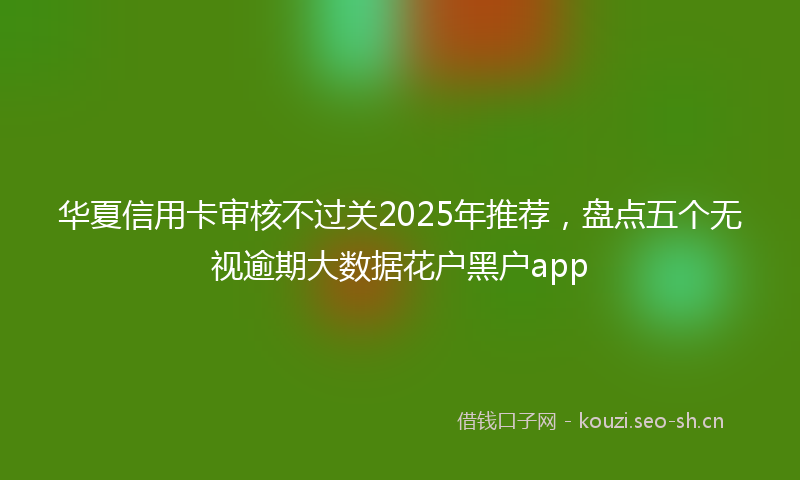 华夏信用卡审核不过关2025年推荐，盘点五个无视逾期大数据花户黑户app