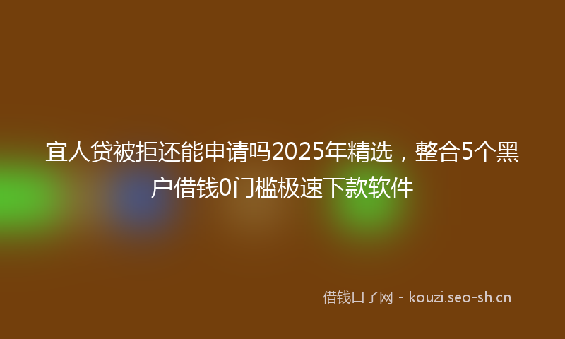 宜人贷被拒还能申请吗2025年精选，整合5个黑户借钱0门槛极速下款软件