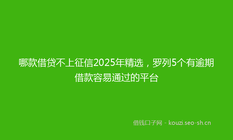 哪款借贷不上征信2025年精选,罗列5个有逾期借款容易通过的平台
