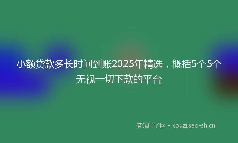 小额贷款多长时间到账2025年精选，概括5个5个无视一切下款的平台