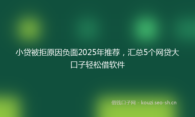 小贷被拒原因负面2025年推荐，汇总5个网贷大口子轻松借软件