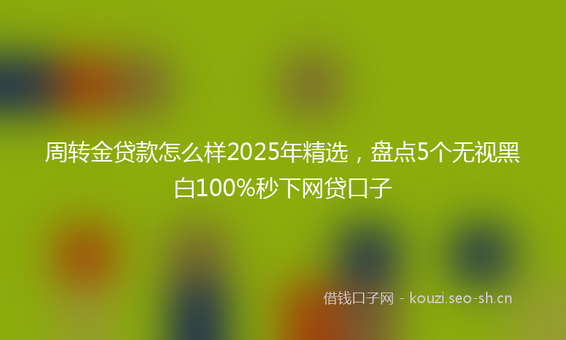 周转金贷款怎么样2025年精选，盘点5个无视黑白100%秒下网贷口子