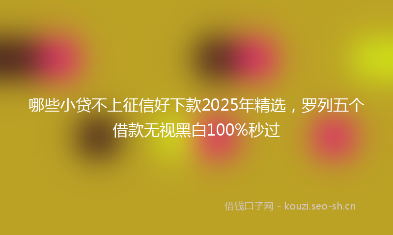 哪些小贷不上征信好下款2025年精选,罗列五个借款无视黑白100%秒过