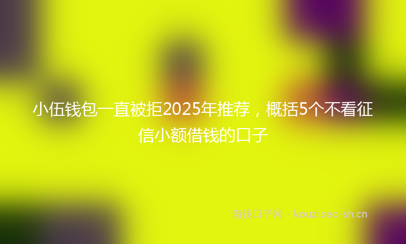 小伍钱包一直被拒2025年推荐，概括5个不看征信小额借钱的口子