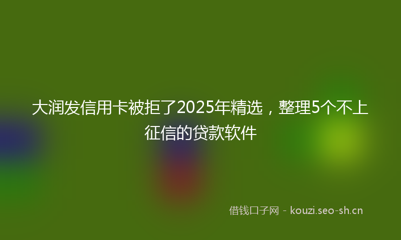 大润发信用卡被拒了2025年精选，整理5个不上征信的贷款软件