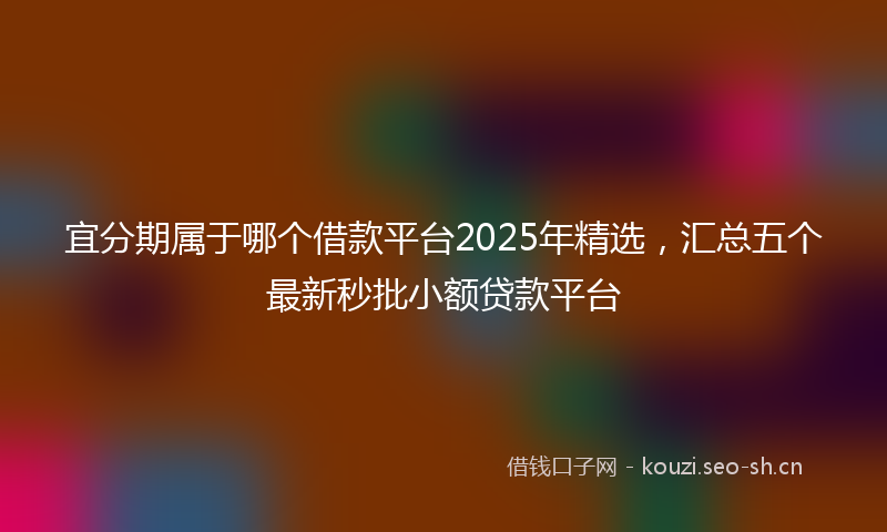 宜分期属于哪个借款平台2025年精选，汇总五个最新秒批小额贷款平台