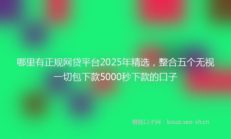 哪里有正规网贷平台2025年精选,整合五个无视一切包下款5000秒下款的口子