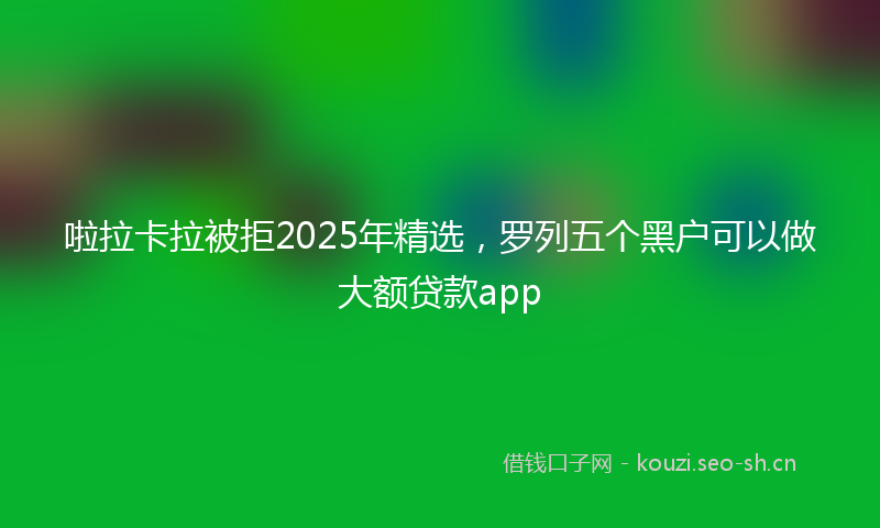 啦拉卡拉被拒2025年精选，罗列五个黑户可以做大额贷款app