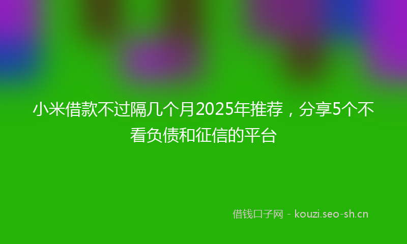 小米借款不过隔几个月2025年推荐，分享5个不看负债和征信的平台
