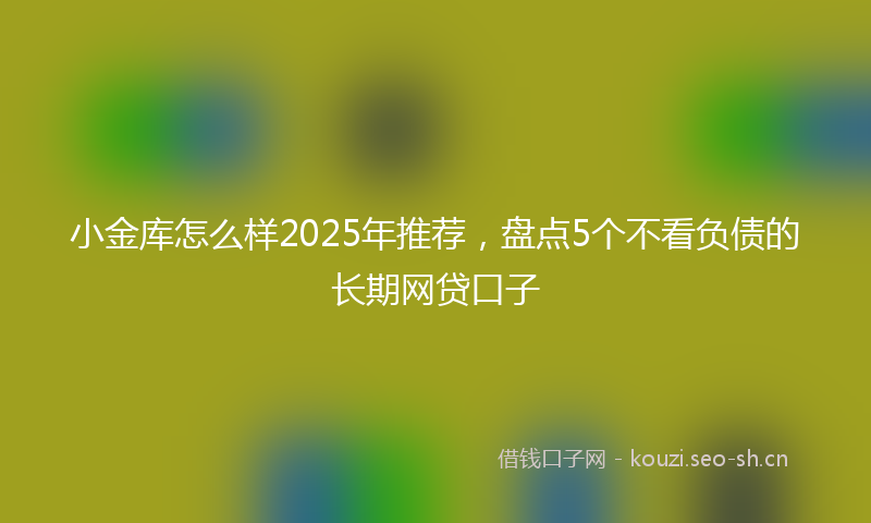 小金库怎么样2025年推荐，盘点5个不看负债的长期网贷口子
