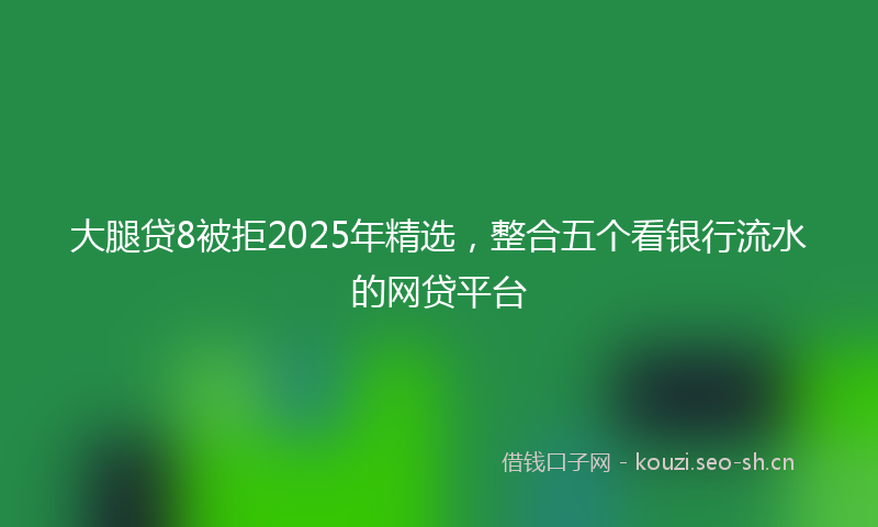 大腿贷8被拒2025年精选,整合五个看银行流水的网贷平台