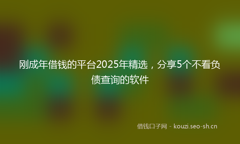 刚成年借钱的平台2025年精选,分享5个不看负债查询的软件