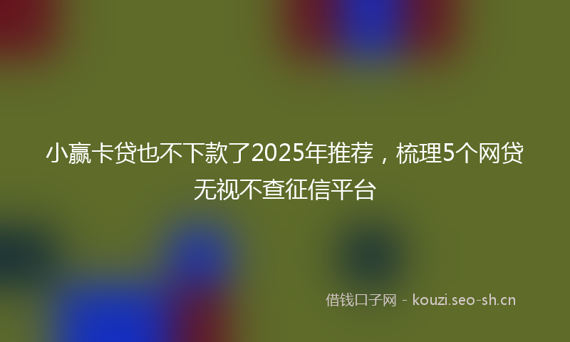 小赢卡贷也不下款了2025年推荐，梳理5个网贷无视不查征信平台