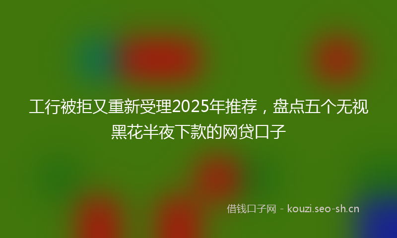 工行被拒又重新受理2025年推荐，盘点五个无视黑花半夜下款的网贷口子
