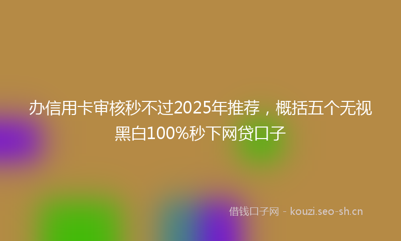 办信用卡审核秒不过2025年推荐，概括五个无视黑白100%秒下网贷口子