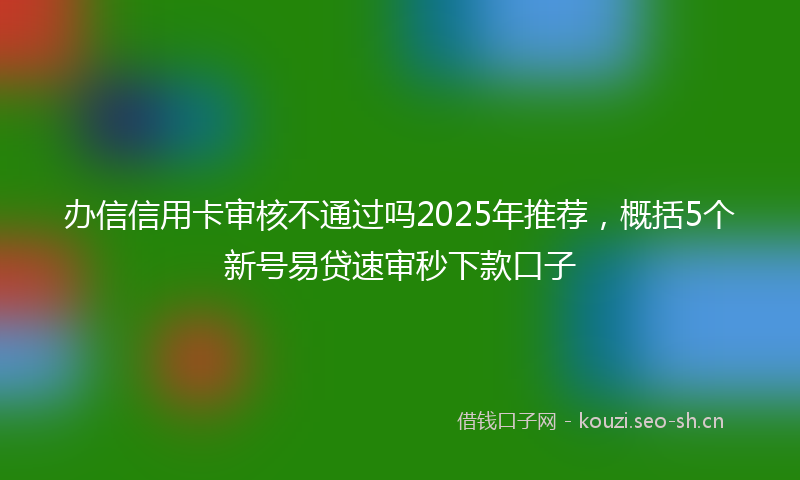 办信信用卡审核不通过吗2025年推荐，概括5个新号易贷速审秒下款口子