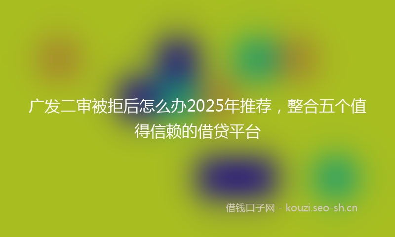 广发二审被拒后怎么办2025年推荐，整合五个值得信赖的借贷平台