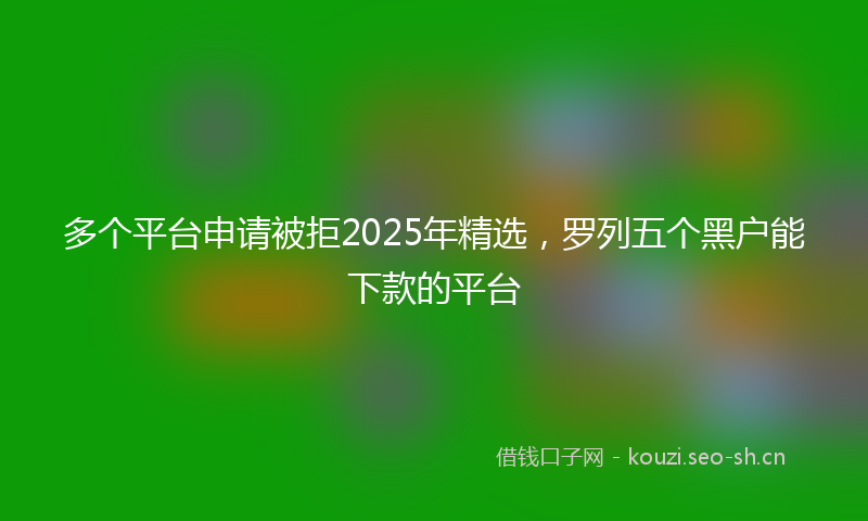 多个平台申请被拒2025年精选，罗列五个黑户能下款的平台
