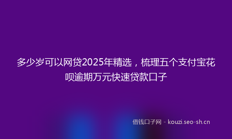 多少岁可以网贷2025年精选，梳理五个支付宝花呗逾期万元快速贷款口子