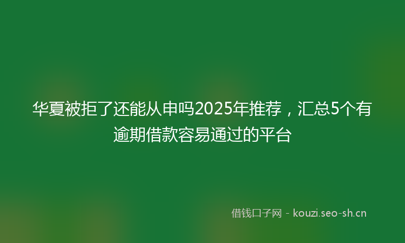 华夏被拒了还能从申吗2025年推荐，汇总5个有逾期借款容易通过的平台
