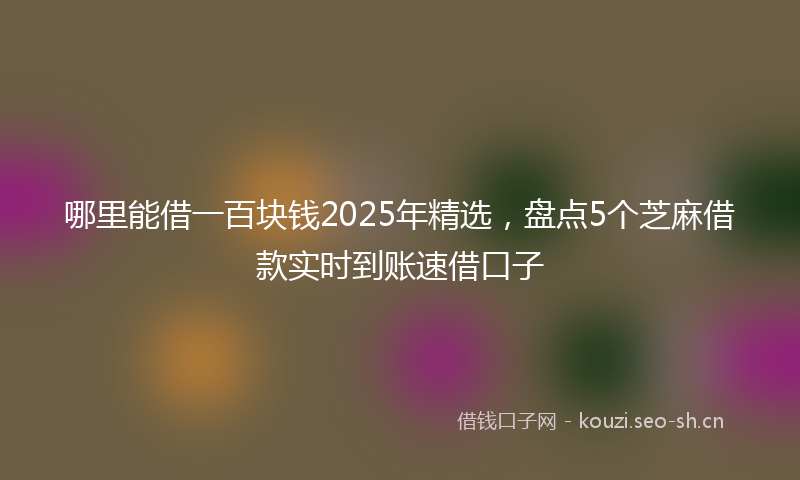 哪里能借一百块钱2025年精选，盘点5个芝麻借款实时到账速借口子
