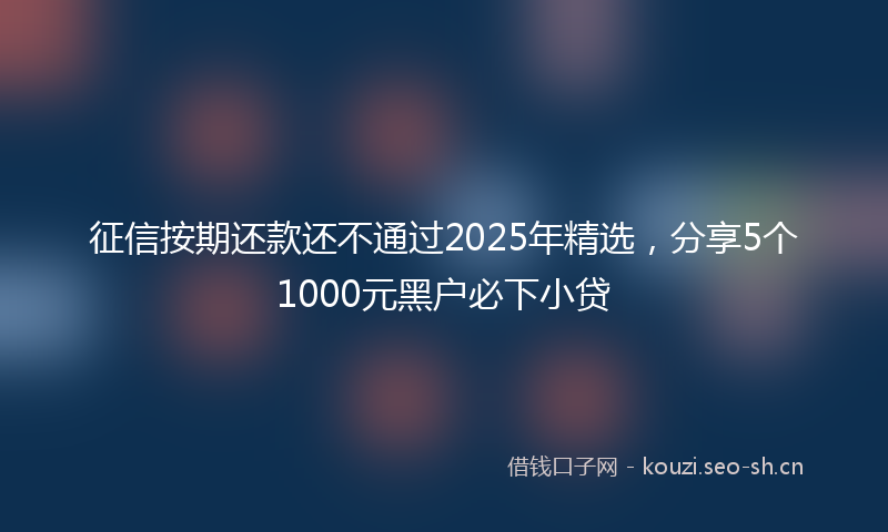 征信按期还款还不通过2025年精选，分享5个1000元黑户必下小贷