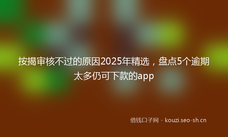 按揭审核不过的原因2025年精选，盘点5个逾期太多仍可下款的app