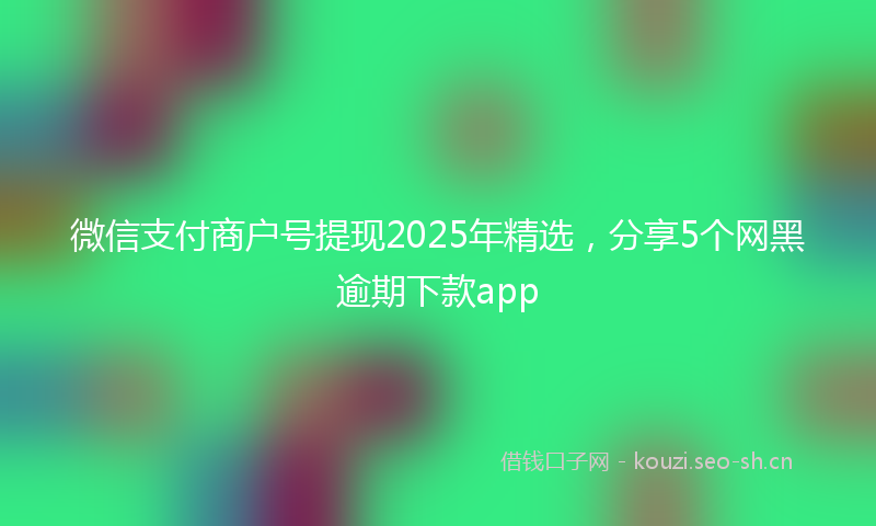 微信支付商户号提现2025年精选，分享5个网黑逾期下款app