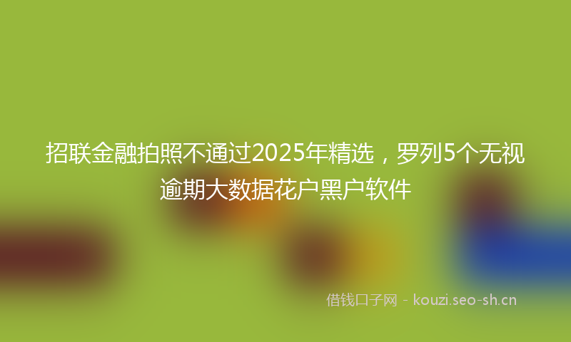 招联金融拍照不通过2025年精选,罗列5个无视逾期大数据花户黑户软件