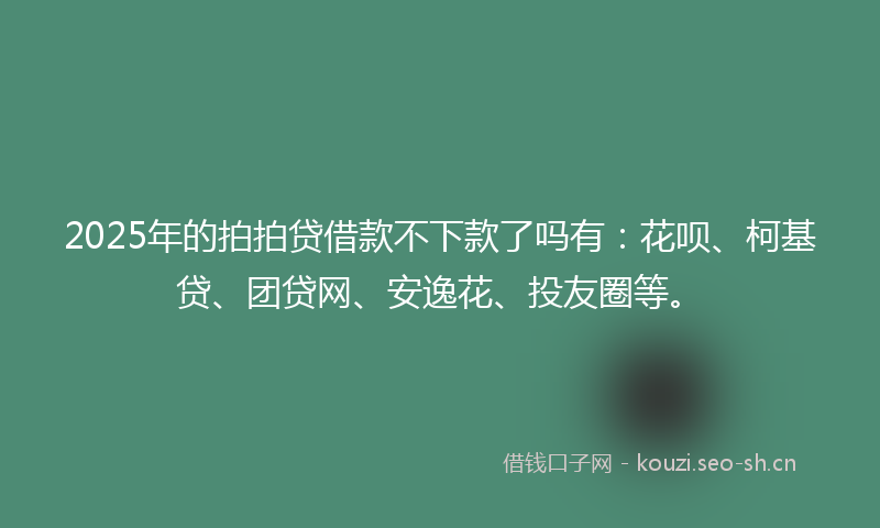 2025年的拍拍贷借款不下款了吗有:花呗、柯基贷、团贷网、安逸花、投友圈等。