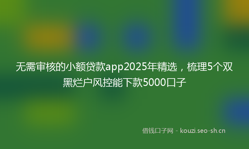 无需审核的小额贷款app2025年精选，梳理5个双黑烂户风控能下款5000口子
