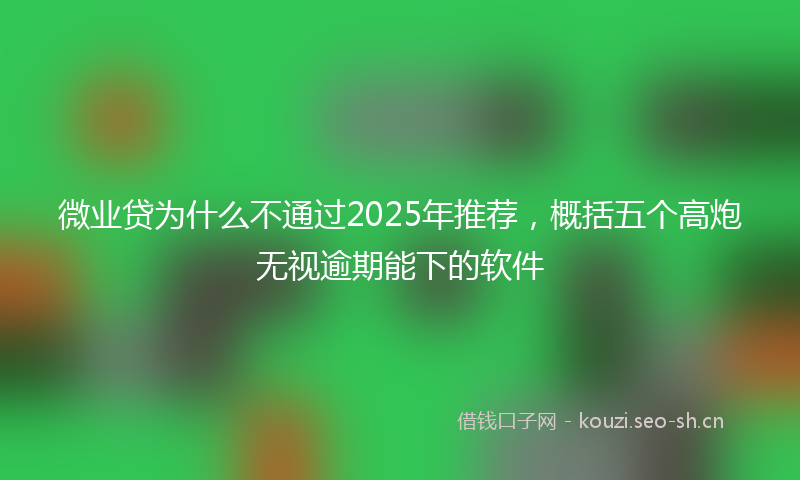 微业贷为什么不通过2025年推荐，概括五个高炮无视逾期能下的软件