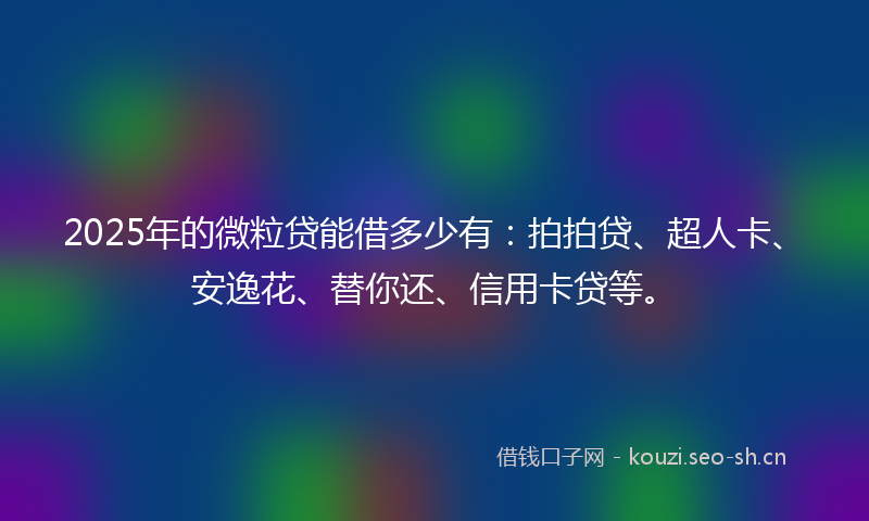 2025年的微粒贷能借多少有：拍拍贷、超人卡、安逸花、替你还、信用卡贷等。