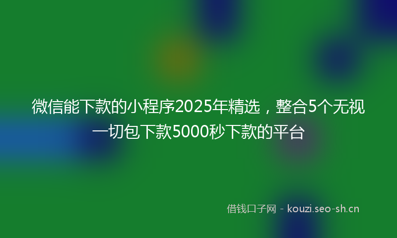 微信能下款的小程序2025年精选，整合5个无视一切包下款5000秒下款的平台