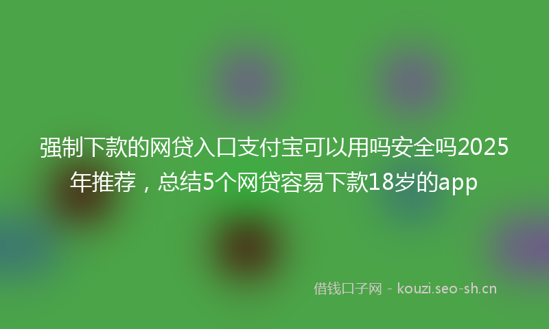 强制下款的网贷入口支付宝可以用吗安全吗2025年推荐，总结5个网贷容易下款18岁的app