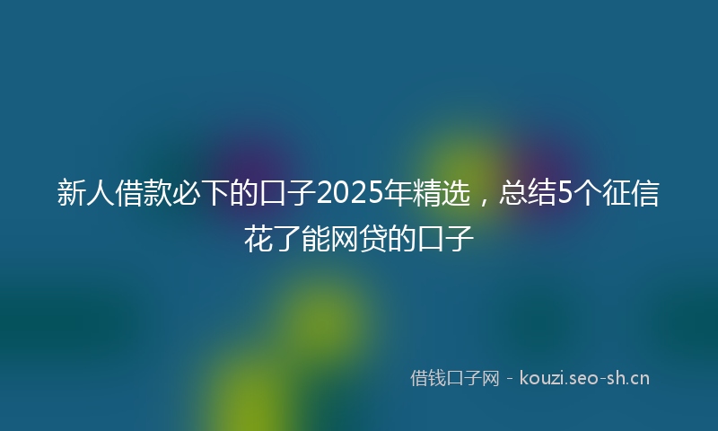 新人借款必下的口子2025年精选，总结5个征信花了能网贷的口子