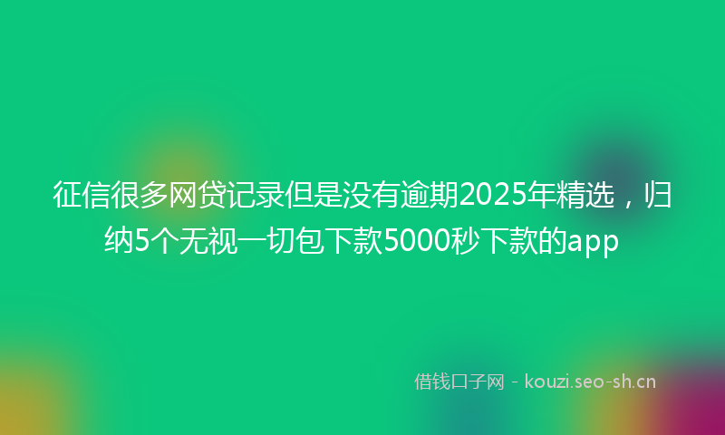 征信很多网贷记录但是没有逾期2025年精选，归纳5个无视一切包下款5000秒下款的app