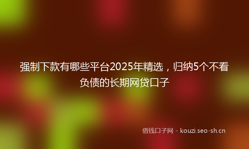 强制下款有哪些平台2025年精选，归纳5个不看负债的长期网贷口子
