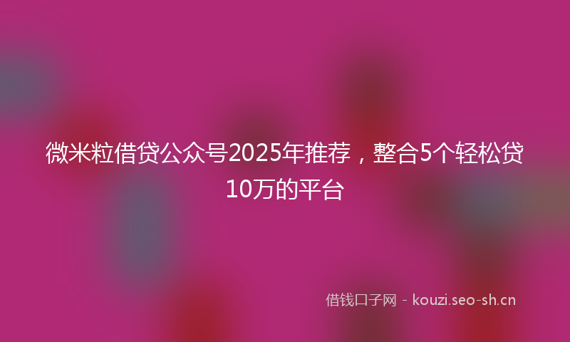 微米粒借贷公众号2025年推荐，整合5个轻松贷10万的平台