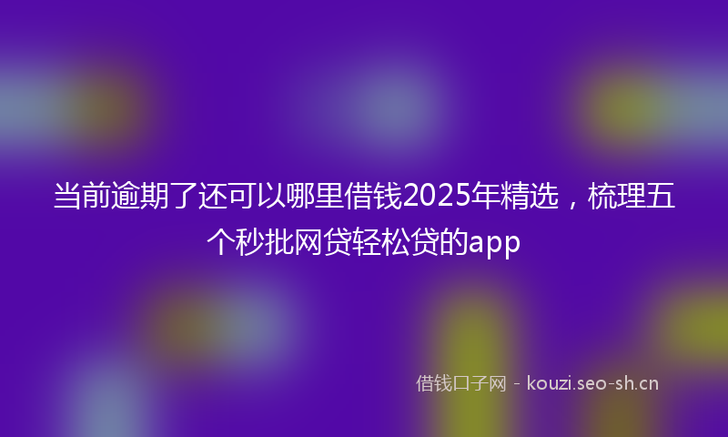当前逾期了还可以哪里借钱2025年精选，梳理五个秒批网贷轻松贷的app