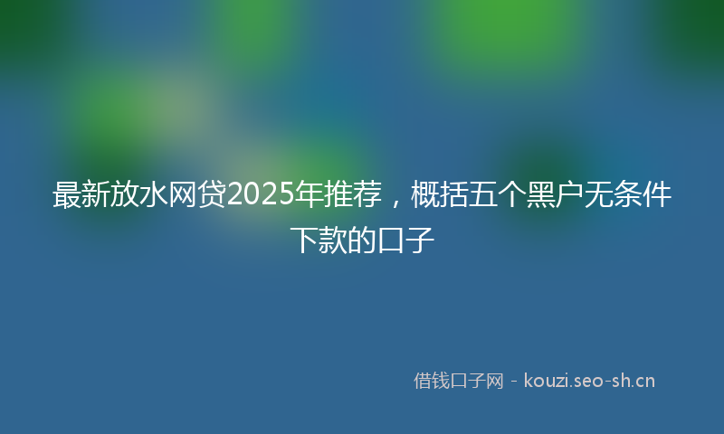 最新放水网贷2025年推荐，概括五个黑户无条件下款的口子